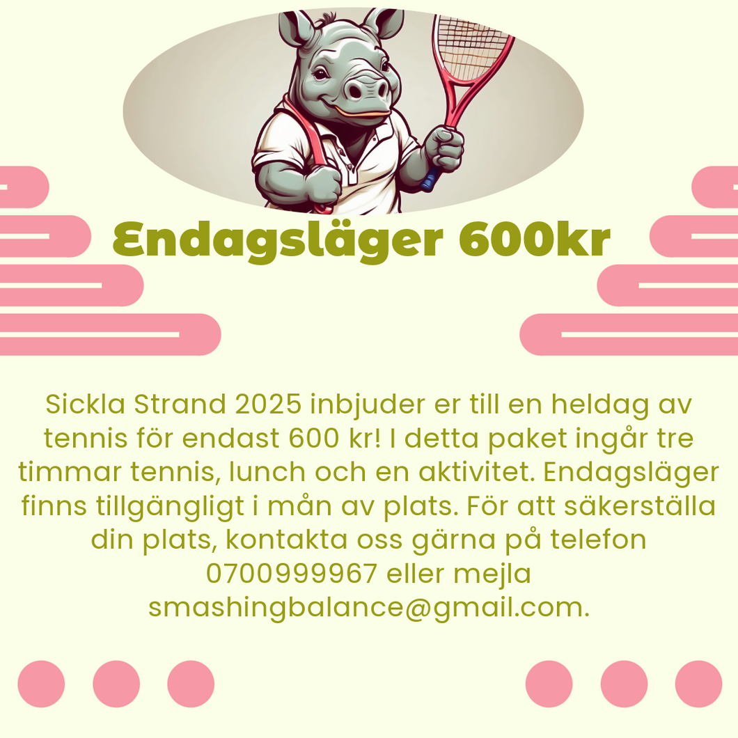 Testa på endagsläger 600kr